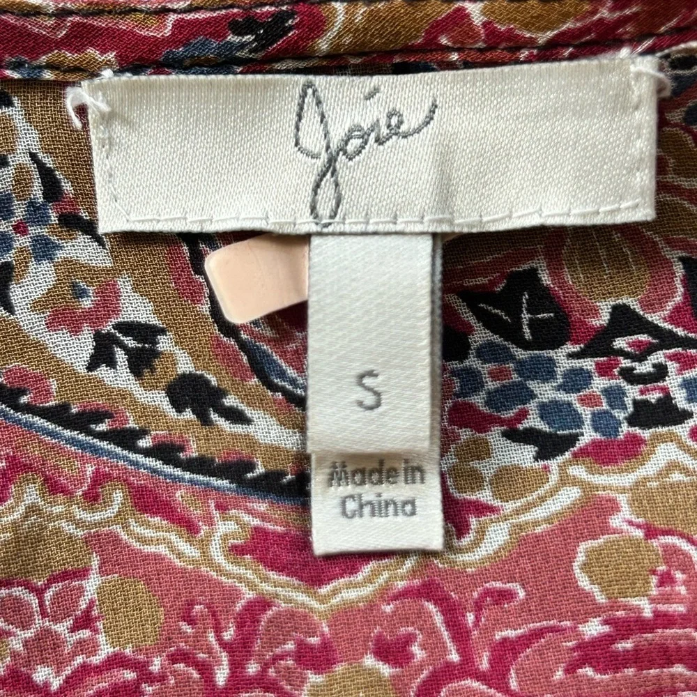 JOIE HAYA 100% silk thin blouse SMALL ( run big ) - Picture 4 of 10